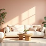 a living room with a couch and a coffee table