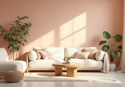 a living room with a couch and a coffee table