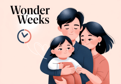 원더윅스 완벽 가이드: 10가지 성장 도약기와 4가지 대처법 a man and woman holding a baby