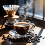 a cup of coffee with steam coming out of it