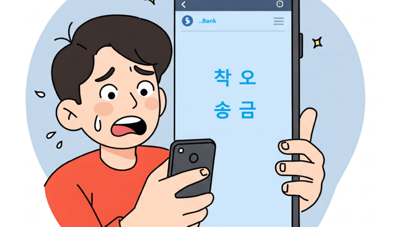 10분 만에 알아보는 착오송금 반환지원제도 총정리 a cartoon of a boy holding a cell phone