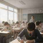 시험을 치는 학생들 모습