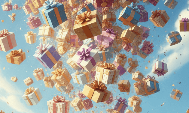 gift day - Useful Life Hub 하늘에서 선물이 쏟아져 내려옴