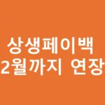 '상생페이백 12월까지 연장' 텍스트 이미지