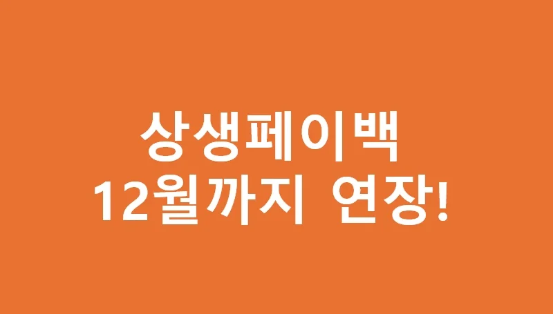 상생페이백 12월까지 연장 - Useful Life Hub '상생페이백 12월까지 연장' 텍스트 이미지